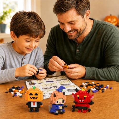 Halloween Advent Calendar 6 Days, Mini Building Blocks Set with Figures