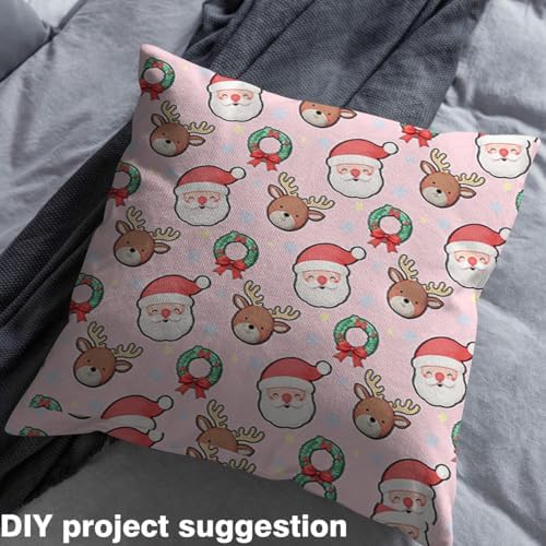 JEJELOIU Santa Claus Fabric by The Yard Merry Christmas Upholstery Fabric for Sewing Crafting Xmas Deer Elk Decor Waterproof Indoor Outdoor Decor for Home DIY Projects 5 Yards