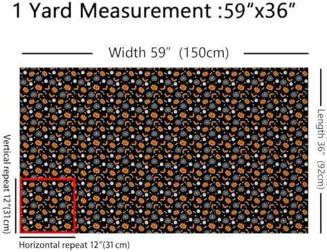 Feelyou Halloween Theme Soft Flannel Fabric by The Yard Kids 1 Yard Pumpkin Lantern Bat Spider Web Bone Upholstery Fabric for Chairs Trick or Treat for Home DIY Projects, Indoor Decor