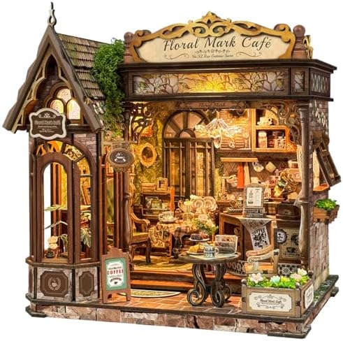 DIY Miniature House Kit for Adults Vintage Coffee Shop Dollhouse