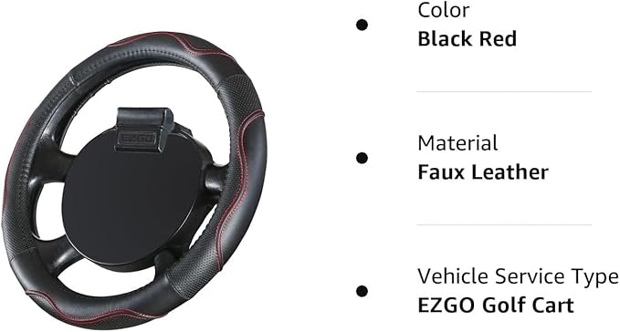 10L0L 13 Inch Golf Cart Steering Wheel Covers for EZGO TXT&RXV, Upgraded Microfiber Anti-Slip Steering Wheel Cover with Pu Leather