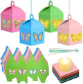 Simgoing 12 Sets Sunday School Butterfly Lantern Crafts with LED Lights