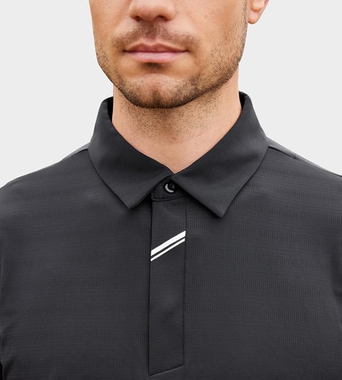 Damipow Premium Golf Shirts for Men Dry Fit Performance Polo Short Sleeve Collared Shirt