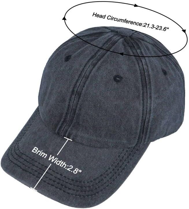 Eohak Ponytail Baseball Hat Distressed Retro Washed Womens Twill