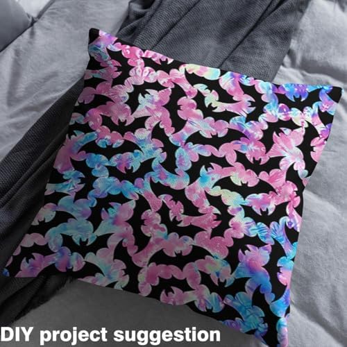 Feelyou Bat Fabric by The Yard 3 Yards for Kids Boys Girls Tie Dye Halloween Decorative Trick or Treat Upholstery Fabric for Chairs ，Soft Flannel