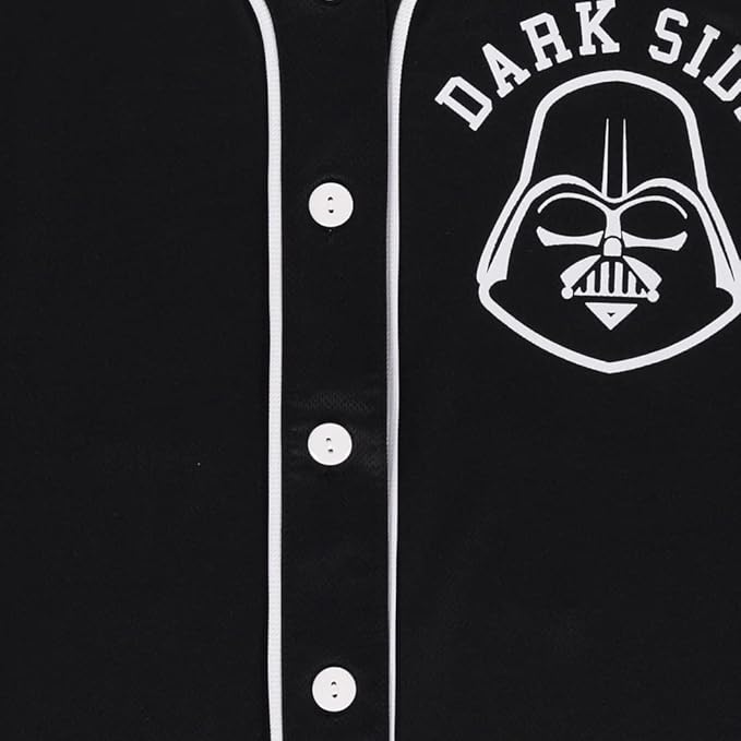 STAR WARS Ladies Baseball Jersey - Darth Vader, Luke Skywalker and Baby Yoda Mesh Button Down Baseball Jersey