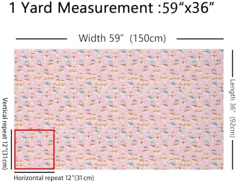 JEJELOIU Kawaii Xmas Snowman Fabric by The Yard Merry Christmas Upholstery Fabric Snowflake Waterproof Indoor Outdoor Decor for DIY Sewing Craft Projects 5 Yards