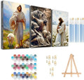 Axquilon 3 Packs Jesus Framed Paint by Numbers Kit for Adults 8x10in