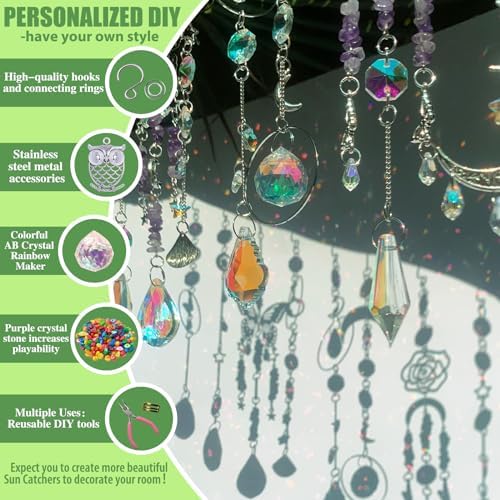 WASTROYAL 420pcs DIY Sun Catchers Making Kit for Adults Prism Hanging Decor