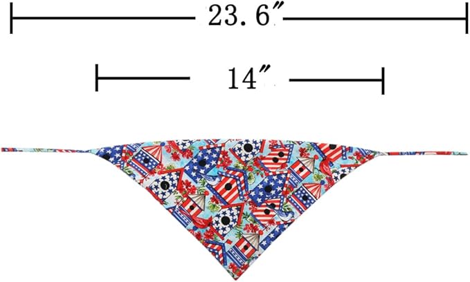 American Flag Dog Bandana 7th of July Pet Clothes Patriotic Reversible Triangle Bibs Scarf Accessories for Cats Animals