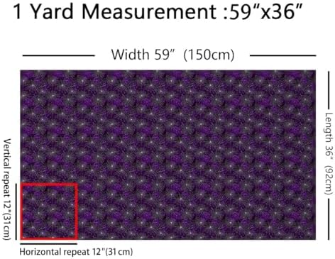 Spider Web Fabric by The Yard Halloween Gothic Style Soft Polyester Sewing Fabric Purple Galaxy Tie Dye No Stretch Durable Material for DIY Art Craft Making 2 Yard Bolt,72" L x 59" W