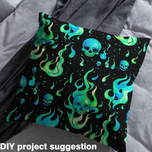 jejeloiu Halloween Skull Upholstery Fabric Soft 5 Yards