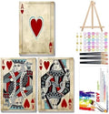 Mandun Poker Paint by Numbers Kit for Adults, 3 Pack, 7.8x11.8 inch