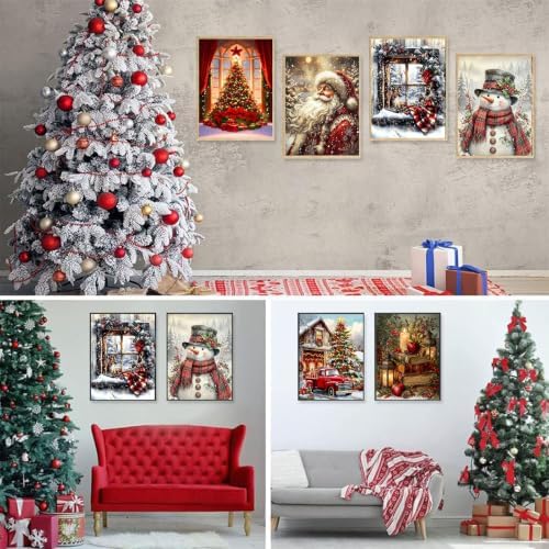 6 PCS Christmas Diamond Painting Kits for Adults, Diamond Art Kit Christmas