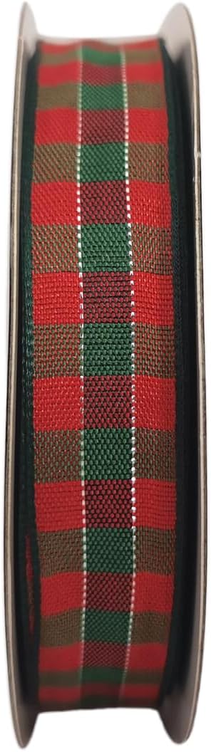 Micomon Christmas Ribbon Gingham Checkered Ribbon 25 Yards Plaid Ribbon - Image 3