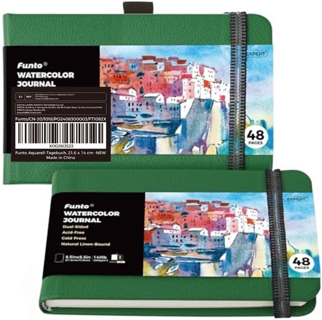 Funto Watercolor Journal, 2 Pack, 48 Pages Each, Cold-Pressed, Inner Paper - Image 7