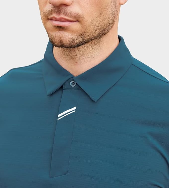 Damipow Premium Golf Shirts for Men Dry Fit Performance Polo Short Sleeve Collared Shirt