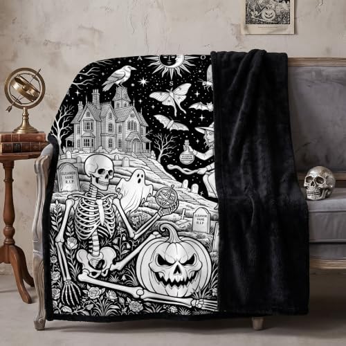 Treeswift Halloween DIY Coloring Blanket Kit with 24 Markers - Spooky Craft