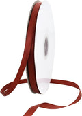 TONIFUL 3/8 Inch x 100yds Rust Satin Ribbon Thin Solid Fabric Ribbons Roll by TONIFUL