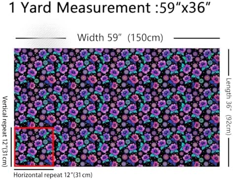 jejeloiu Flowers Upholstery Fabric Soft 1 Yards