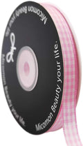 Pink Gingham Plaid Checked Ribbon 25 Yards Each Roll 100% Polyester by Micomon