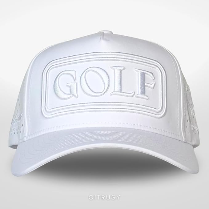 CITRUSY Athletic Trucker Golf Hat | Performance Mens 5 Panel Cap | Cool Breathable Waterproof Workout Running Snapback