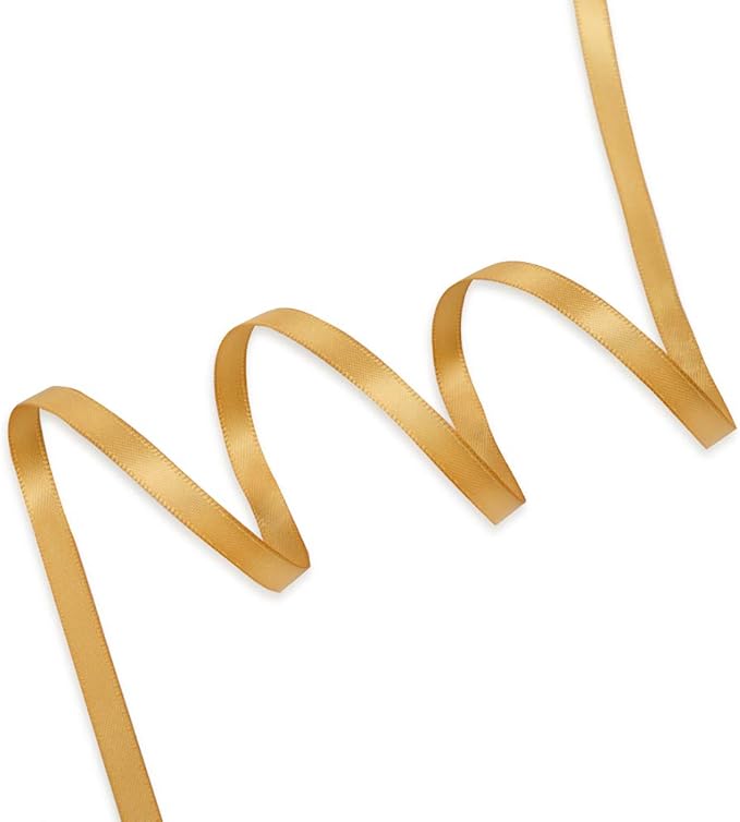 Humphrey's Craft 1/4 Inch Old Gold Double Faced Satin Ribbon - Image 2