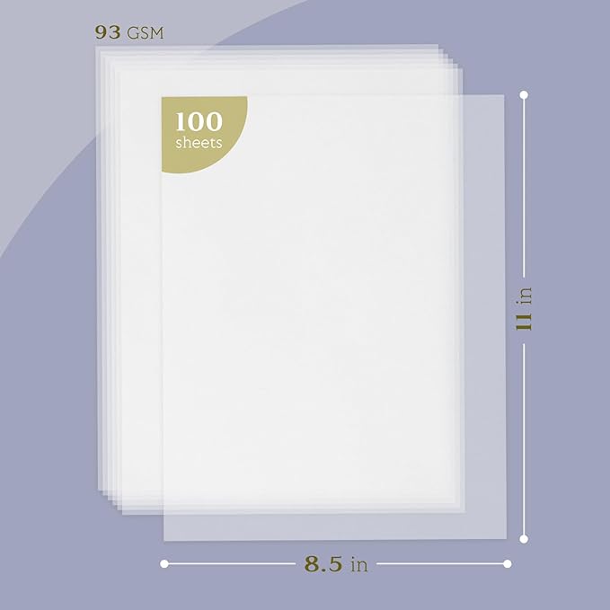 Translucent Vellum Paper 8.5 x 11, Goefun 100 Sheets Vellum Tracing Paper - Image 2