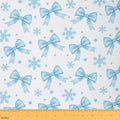 JEJELOIU Cute Bow Fabric by The Yard Xmas Snowflake Upholstery Fabric for Chairs Merry Christmas Waterproof Indoor Outdoor Decor for DIY Sewing Craft Projects 5 Yards