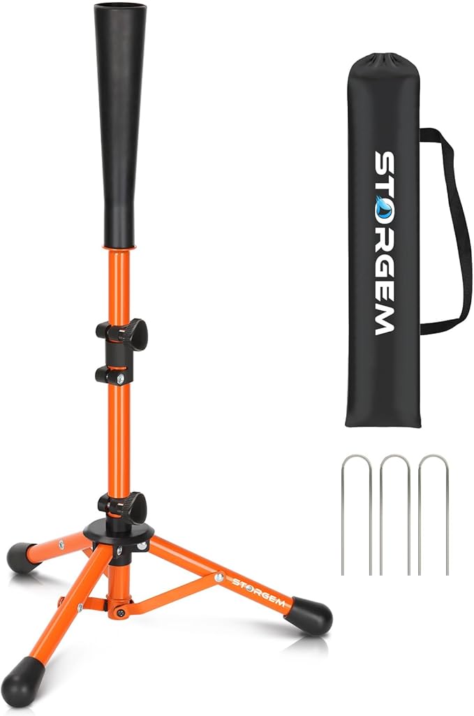 Storgem Baseball and Softball Tee,Batting Tee for Kids,Baseball Tees for Hitting,T Ball Training Stand,Easy Height Adjustment