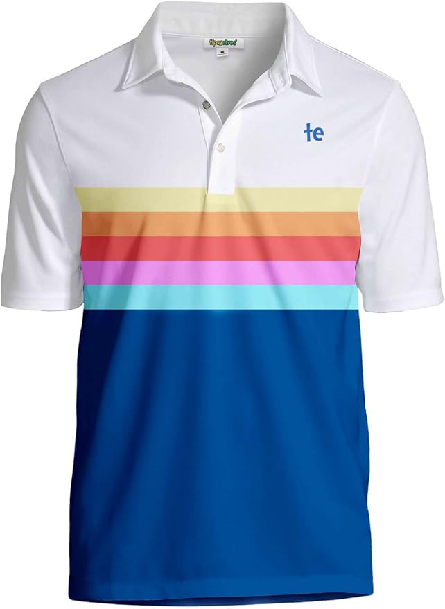 Tipsy Elves Men's Performance Golf Shirt - 4-Way Stretch, Quick Dry, Athletic Cut - Golf Polo