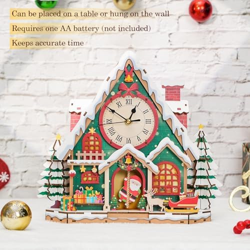 3D Puzzles for Adults Wooden Christmas Puzzle Clock Adult Crafts