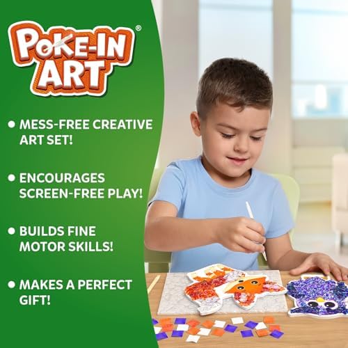 Skillmatics Poke-in Art – Animals, Wood Craft Kit, Gift for Boys & Girls