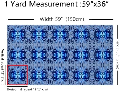 Blue and Cyan Kids Fabric by The Yard 3 Yard Abstract Lines Upholstery Fabric for Chairs Bedroom Decor Geometric for Home DIY Projects, Waterproof Indoor Outdoor Decor Modern Art Blue