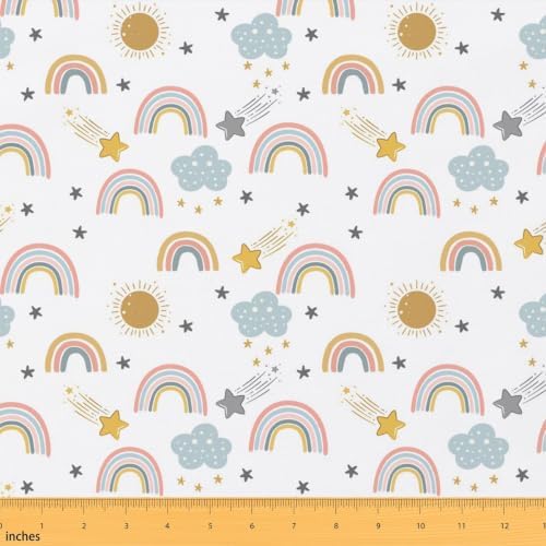 Erosebridal Girls Rainbow Fabric By the Yard, 2 Yards
