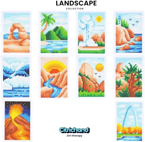 Citrichand Small Diamond Art Kits, Landscape Collection 10 Pack for Adults