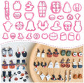 Keoker Halloween Polymer Clay Cutters, Polymer Clay Cutters Halloween, 30 Shapes Halloween Clay Cutters for Earrings, Pumpkin Clay Cutters for Polymer Clay Jewelry, Mini Clay Cutters