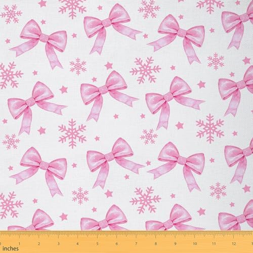 jejeloiu Cute Bow Fabric by The Yard 1 Yard