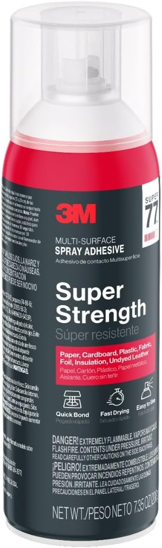 3M Super 77 Multi-Surface Spray Adhesive, 7.35 oz., Low VOC, Quick Bond - Image 4