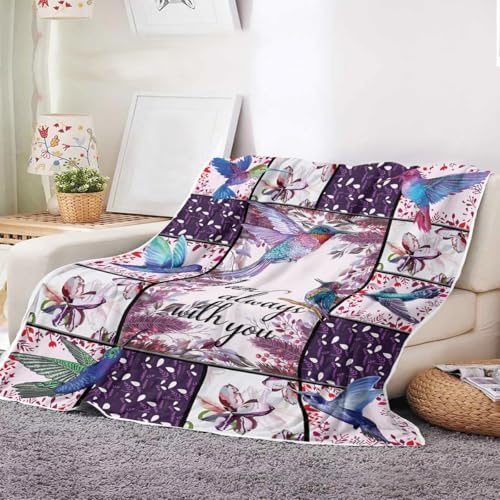 I Am Always with You Hummingbird Blankets Soft Warm Fleece Hummingbird Throw Blankets for Kids and Adults Hummingbird Gifts for Women and Girls