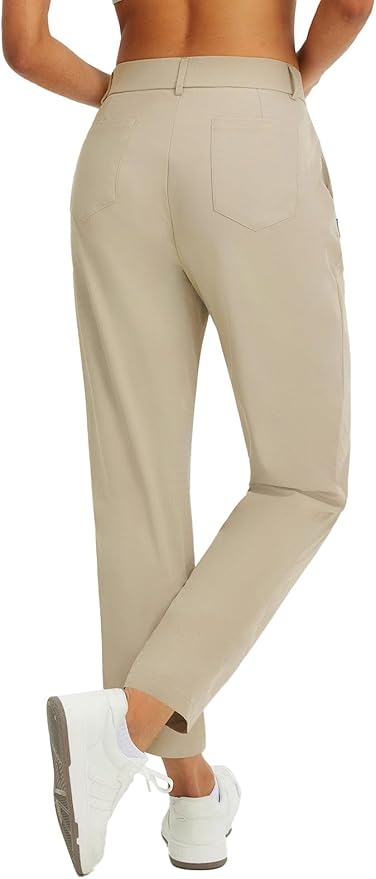 baleaf Women's Golf Pants Straight Leg Stretch Work Travel Pant with Pockets Dressy Bussiness Casual Slacks UPF 50+