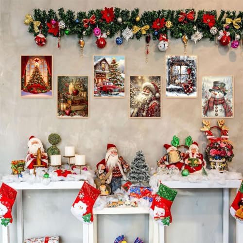 6 PCS Christmas Diamond Painting Kits for Adults, Diamond Art Kit Christmas