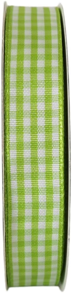 Apple Green Light Green Gingham Plaid Checked Ribbon 25 Yards Each Roll 100% - Image 4