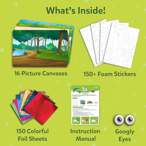 Skillmatics Foil Fun Animals Mega Pack, Foil Art Kit, Gift for Boys & Girls