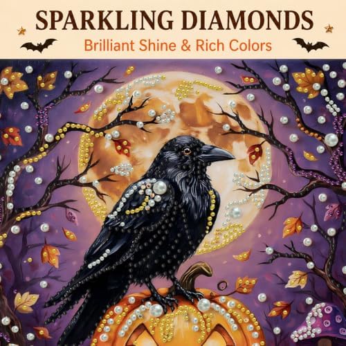 Reofrey DIY Halloween Pearl Art Kits for Adults, 5D Diamond Art Kits B06