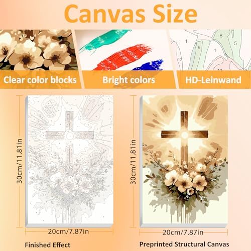 Mandun Religious Paint by Numbers Kit for Adults, 3 Pack, 7.8x11.8 inch