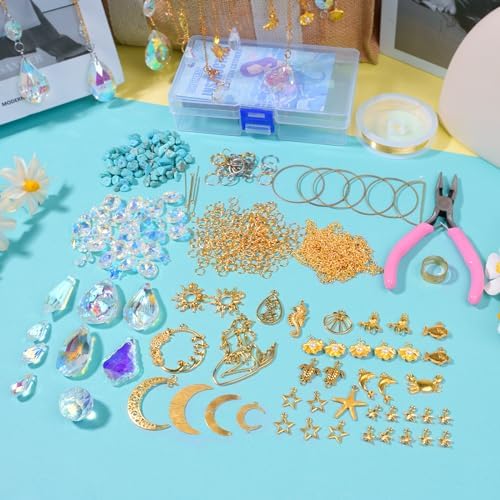 WASTROYAL 420pcs DIY Suncatcher Kit Crystal Prism for Adults Hanging Decor