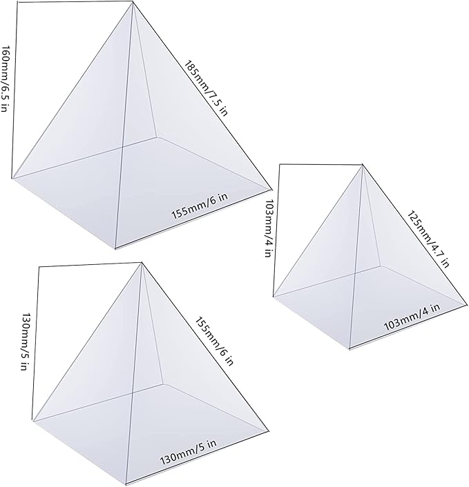 3 PCS Clear Pyramid Molds for Resin, Pyramid Resin Mold Silicone Pyramid Mold - Image 2