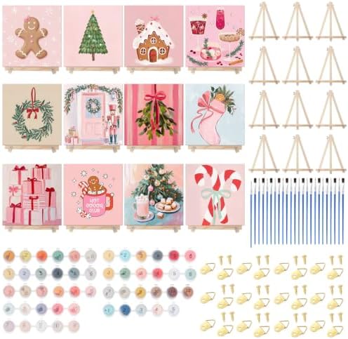 YooNotee 12 Pack Christmas Paint by Numbers Kit