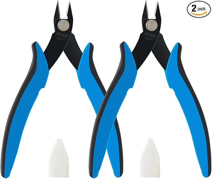 5.3" Wire Cutters for Crafting Flush Cutters 2 Pack Ultra Sharp Flush Cut by mshandto